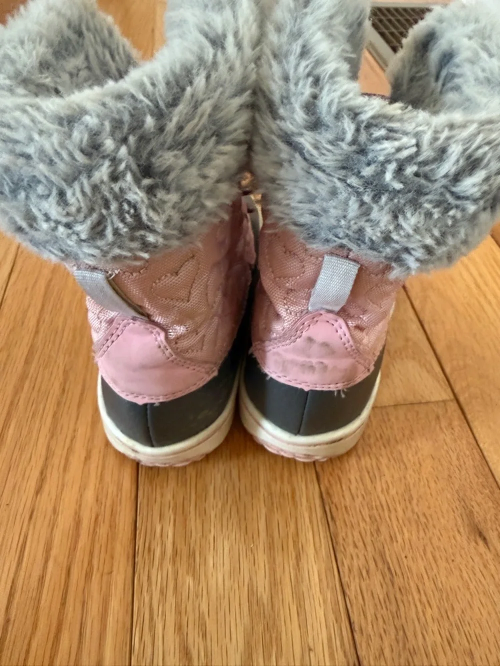 Joe Fresh Pink and Gray Faux-Fur Waterproof Kids Boots